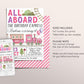 Train Birthday Invitation Editable Template, Girl Train Boarding Pass Party Invite, All Aboard The Birthday Express Admit One Travel Evite
