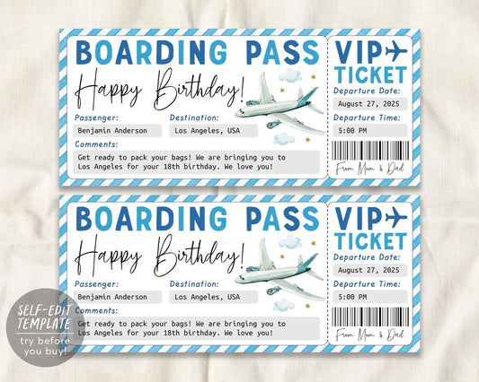 Fake Boarding Pass Ticket Editable Template