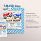 Monster Truck Joint Siblings Birthday Invitation Editable Template, Boy Twins Smash And Crash Party Invite, Monster Truck Bash Evite
