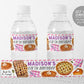 Pie Water Bottle Labels Editable Template