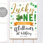 Lucky One Birthday Welcome Sign Editable Template