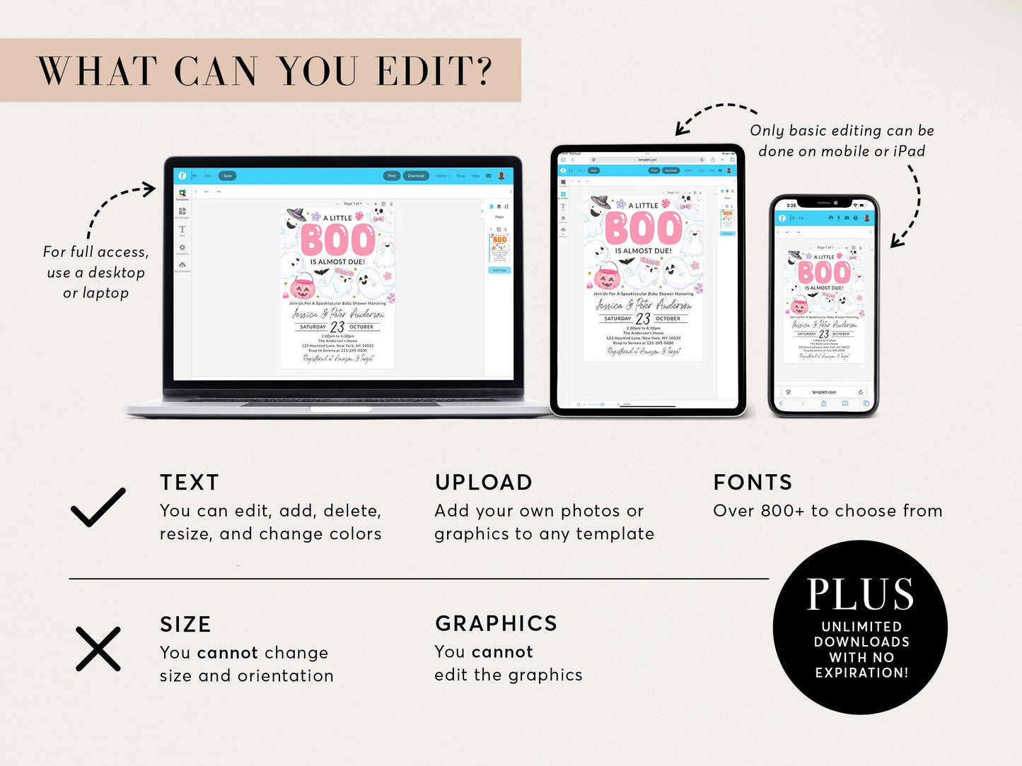 Halloween Baby Shower Invitation, A Little Boo Is Almost Due Template, Fall October Sprinkle Invite For Baby Girl Printable BSHP01