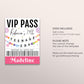 In My Teenage Era VIP Pass Editable Template, Eras Friendship Bracelet Music Party VIP Badge Teen Thirteen 13th VIP Insert for Lanyard Favor
