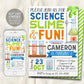 Science Slime Birthday Invitation Editable Template