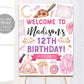 Sleepover Birthday Party Welcome Sign Editable Template