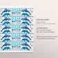 Dolphin Water Bottle Labels Editable Template, Boy Ocean Water Under The Sea Birthday Party Drink Wrapper Tags, Dolphin Water Bottle Wraps