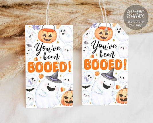 You&#39;ve Been BOOed Favor Tags Editable Template