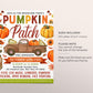 a flyer for a pumpkin patch event