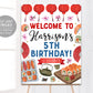 Sushi Birthday Welcome Sign Editable Template