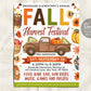 a flyer for a fall harvest festival