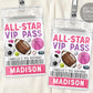 Sports Birthday All Star VIP Pass Editable Template