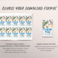 Space And Dinosaurs Birthday Favor Tags Editable Template, Joint Siblings Boys Outer Space Rocket Ship T-Rex Dinosaur Party Thank You Treat