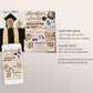 Farewell Graduation Invitation With Photo Editable Template, Travel Grad Announcement Party Invite, Around the World College High School Map