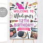 Spa Birthday Welcome Sign Editable Template