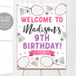 Badminton Birthday Welcome Sign Editable Template