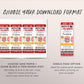 Movie and Pajamas Birthday Ticket Invitation Editable Template, Unisex Kid Slumber Party Popcorn Cinema Movie Ticket Stub Party Invite Evite