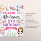 Mermaid Birthday Welcome Sign Editable Template, Under The Sea Celebration Party Poster, Mermaids Splish Splash Ocean Underwater Decor