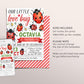 Ladybug Birthday Invitation Editable Template, Girl Our Little Love Bug Party Invite, Kids Little Lady Bug  Hunt Garden Nature Theme Evite
