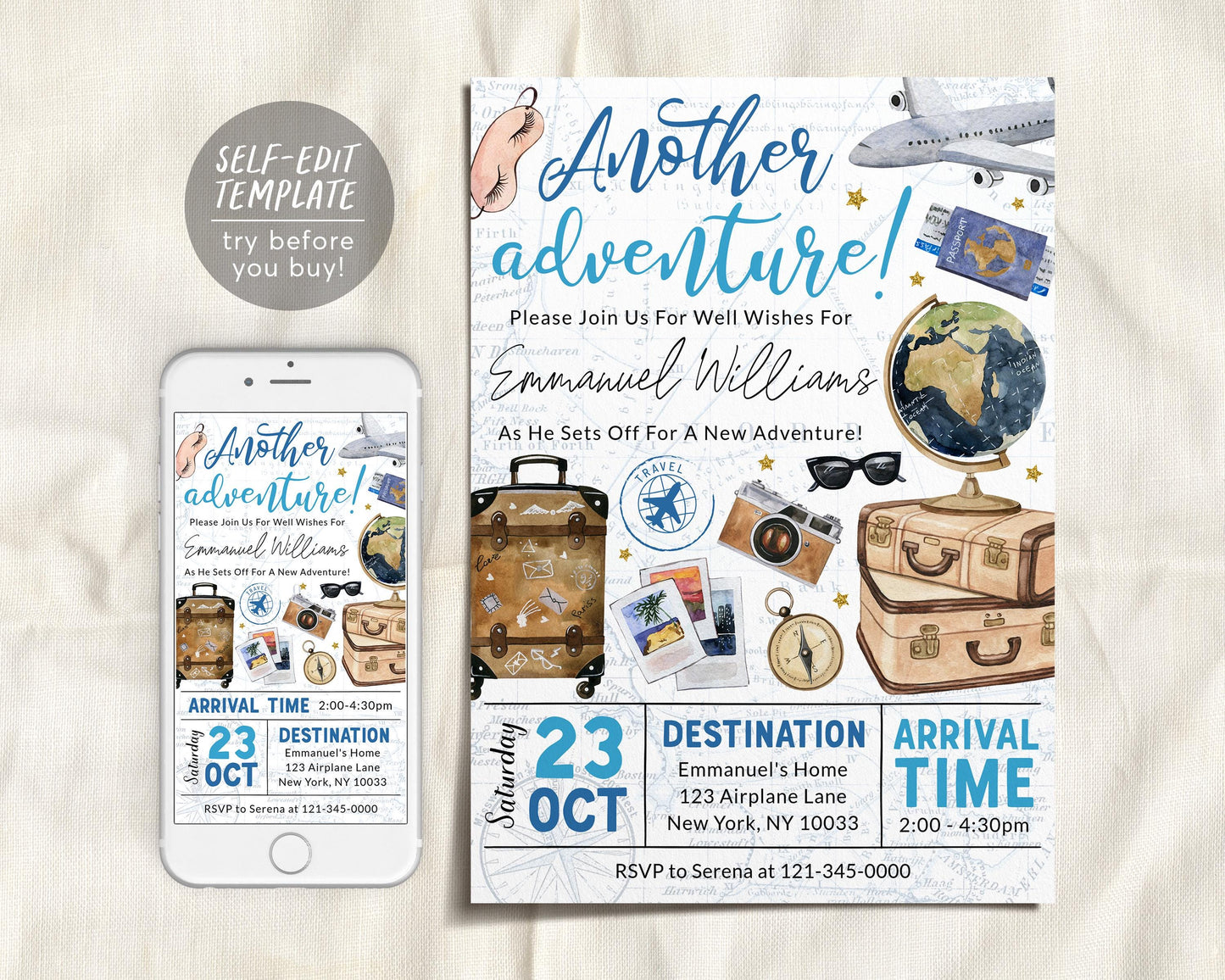 Going Away Farewell Moving Invitation Editable Template