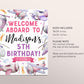 Airplane Birthday Party Welcome Sign Editable Template, Girl Aviation Plane Theme Fly On Over Party Poster, Welcome Aboard Pilot Decor