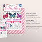 Butterfly Joint Siblings Birthday Invitation Editable Template, Twins Girl Floral Little Butterflies Party Invite, Butterfly Garden Evite