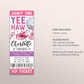 Space Cowgirl Birthday Ticket Invitation Editable Template, Disco Cowgirl Party Invite, Rodeo Yee Haw Southwestern Country Western Evite