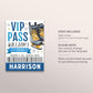 Ice Skating Birthday All Star VIP Pass Editable Template, Boy Ice Hockey Skating Rink Party All Access Pass, Guest Name Tag Insert ID Badge