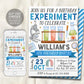 Science Birthday Invitation Editable Template