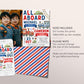 Train Joint Siblings Birthday Invitation With Photo Editable Template, Twins Train Boarding Pass Party Invite, All Aboard Birthday Express