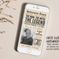 The Man The Myth The Legend Retirement Invitation Editable Template, Funny Retirement Vintage Newspaper Party Invite, Career Farewell Evite