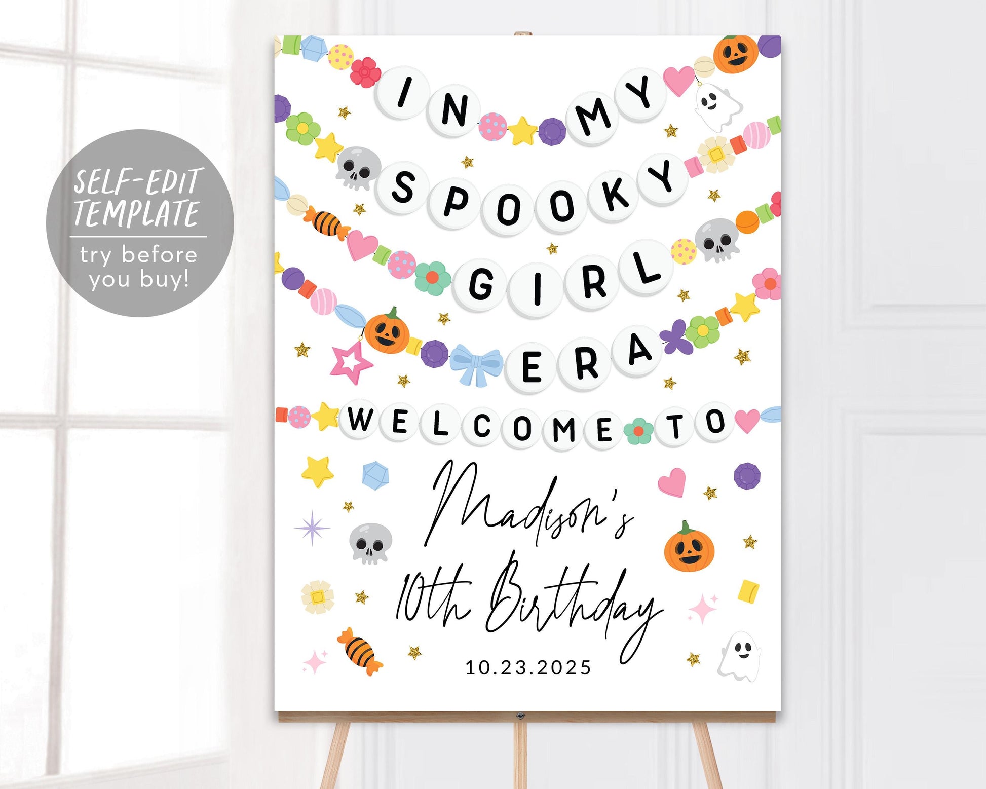 In My Spooky Girl Era Welcome Sign Editable Template