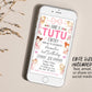 Tutu Cute 2nd Birthday Invitation With Photo Editable Template, Our Little Ballerina Second Birthday Invite, Pink Ballet Dance Floral Evite