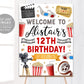 Movie Night Birthday Welcome Sign Editable Template