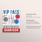 Bowling Birthday VIP Pass Editable Template, Boy Bowling Party Bash All Access Pass, Bowling Alley Name Insert, ID Badge VIP Insert Lanyard