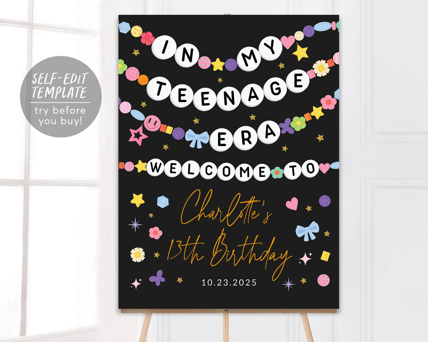 In My Teenage Era Welcome Sign Editable Template