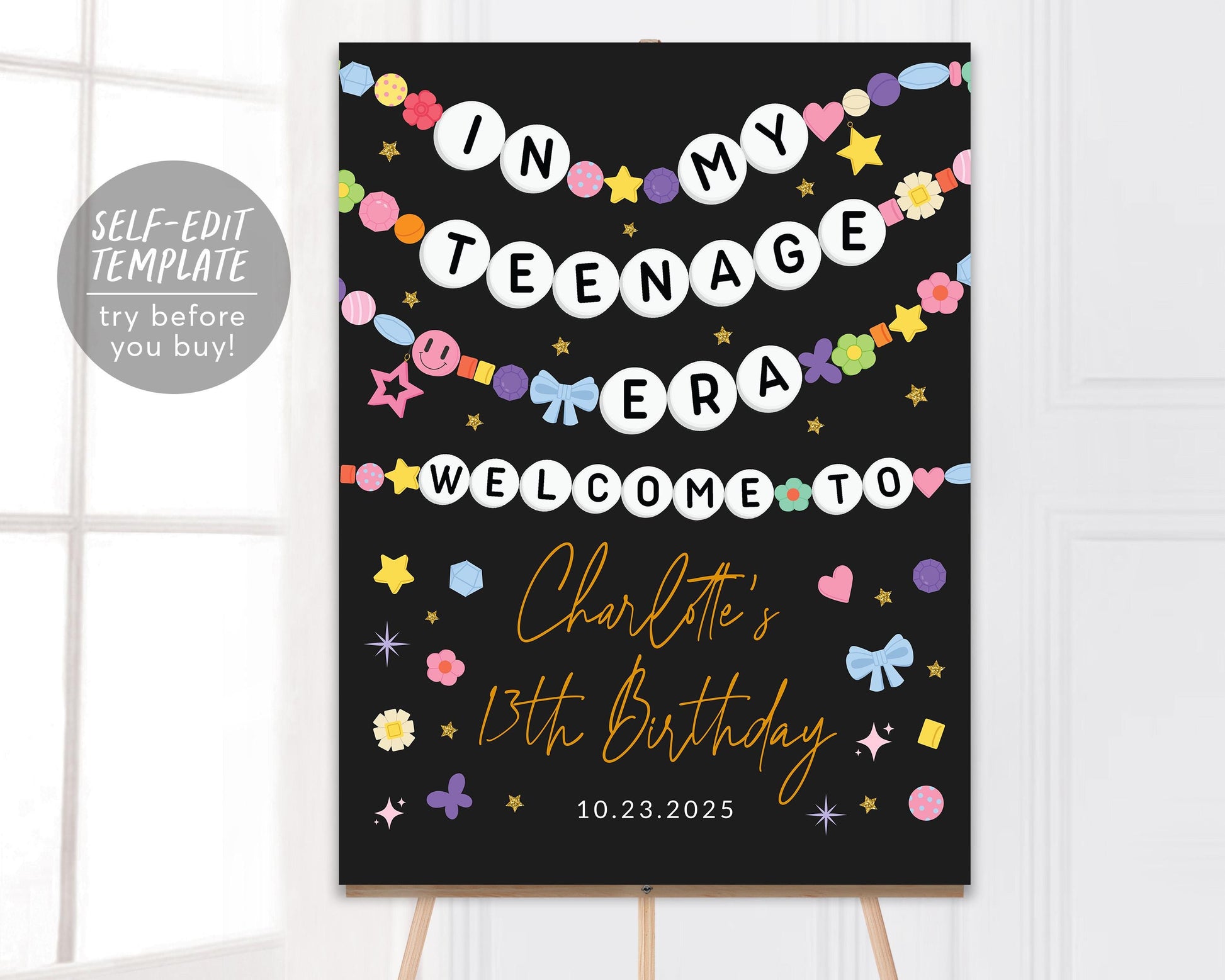 In My Teenage Era Welcome Sign Editable Template