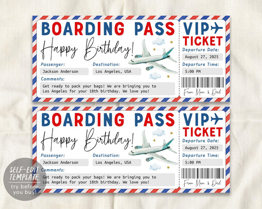 Boarding Pass Ticket Editable Template