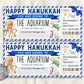Hanukkah Aquarium Trip Ticket Editable Template