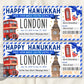 Happy Hanukkah London Gift Ticket Boarding Pass Editable Template