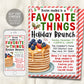 Christmas Favorite Things Brunch Invitation Editable Template