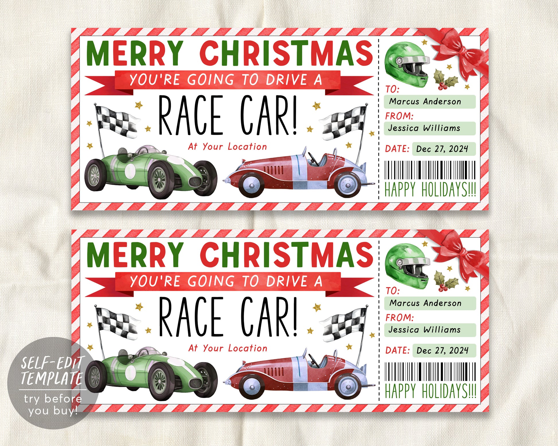 Race Car Ticket Templates