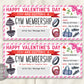 Valentines Day Gym Membership Ticket Editable Template