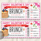 Valentines Day Brunch Coupon Ticket Editable Template