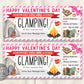 Valentines Day Glamping Trip Ticket Editable Template