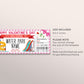 Valentines Day Water Park Ticket Editable Template, Anniversary Surprise Waterpark Visit Gift Voucher, Slide Season Pass Gift Certificate