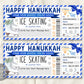 Hanukkah Ice Skating Gift Voucher Editable Template