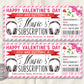 Valentines Day Music Subscription Gift Card Editable Template