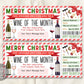 Christmas Wine Subscription Gift Certificate Editable Template