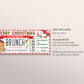 Christmas Brunch Coupon Ticket Editable Template, Surprise Xmas Lunch Luncheon Gift Certificate, Holiday Pancakes Gift Voucher Printable