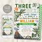 Three Rex Dinosaur Birthday Invitation Editable Template